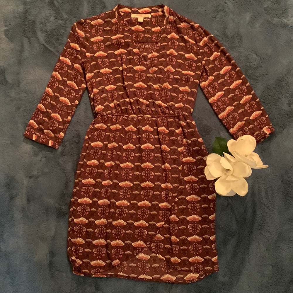 🌹Retro Forever21 •  Mini Burgundy w/Sea Shells Dress
